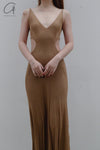 OUDE WAAG hollow fishtail knitted dress OW-23SS-KT15 turmeric
